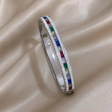 Multicolour Rhinestone Zircon Bangles Bracelets for Women Girls