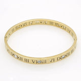 Classic Zircon Roman Numerals Bracelet, Women's Jewelry Bangle