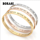 Classic Zircon Roman Numerals Bracelet, Women's Jewelry Bangle