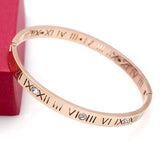 Classic Zircon Roman Numerals Bracelet, Women's Jewelry Bangle