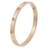 Stainless Steel Zircon Bangle Golden Wedding Jewelry