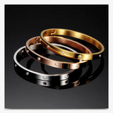 Stainless Steel Zircon Bangle Golden Wedding Jewelry