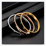 Stainless Steel Zircon Bangle Golden Wedding Jewelry