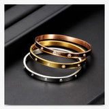 Stainless Steel Zircon Bangle Golden Wedding Jewelry