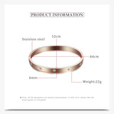 Stainless Steel Zircon Bangle Golden Wedding Jewelry