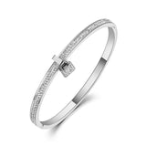 Crystal Lock Lover Bracelets Zirconia Jewelry Couple Bangles
