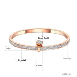 Crystal Lock Lover Bracelets Zirconia Jewelry Couple Bangles