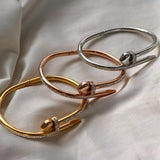 Crystal Love Heart Stainless Steel Bracelet for Women