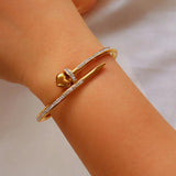 Crystal Love Heart Stainless Steel Bracelet for Women