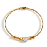 Enamel Heart Stainless Steel Bangle Bracelets Women Waterproof Gifts