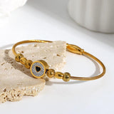 Enamel Heart Stainless Steel Bangle Bracelets Women Waterproof Gifts