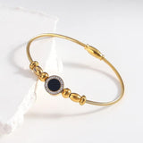Enamel Heart Stainless Steel Bangle Bracelets Women Waterproof Gifts