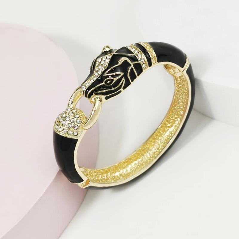 Chunky Leopard Bangle Oil-spot Glaze Bracelet