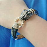 Chunky Leopard Bangle Oil-spot Glaze Bracelet