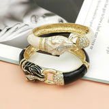 Chunky Leopard Bangle Oil-spot Glaze Bracelet