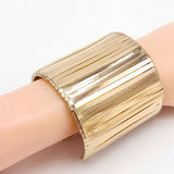 Vertical Braided Bracelet Gothic Plated Cuff Bracelet