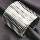 Vertical Braided Bracelet Gothic Plated Cuff Bracelet