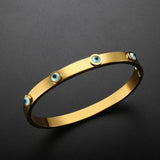 Eye Hand Charm Bracelet Stainless Steel Bangle