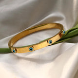 Eye Hand Charm Bracelet Stainless Steel Bangle