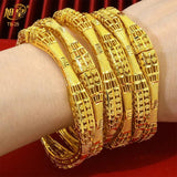 24K Plated Copper Bangles Bracelet Dubai Women Charm Arrival Jewelry Bangle
