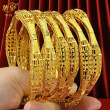 24K Plated Copper Bangles Bracelet Dubai Women Charm Arrival Jewelry Bangle