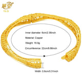 24K Plated Copper Bangles Bracelet Dubai Women Charm Arrival Jewelry Bangle