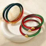 Bilandi Jewelry Green Red Splicing Bracelet Bangles High Tube Silicone Bracelet