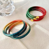 Bilandi Jewelry Green Red Splicing Bracelet Bangles High Tube Silicone Bracelet
