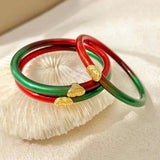 Bilandi Jewelry Green Red Splicing Bracelet Bangles High Tube Silicone Bracelet