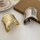 Vintage Gold-plated Wide Cuff Bracelet for Women