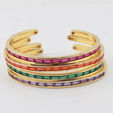 18K Plated Rainbow Crystal Bangle for Women