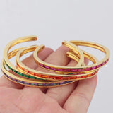 18K Plated Rainbow Crystal Bangle for Women
