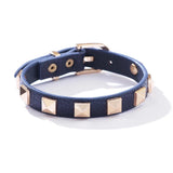 Punk 18K Plating Rivet Bangle Leather Belt Buckle Bracelet Z226
