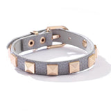 Punk 18K Plating Rivet Bangle Leather Belt Buckle Bracelet Z226