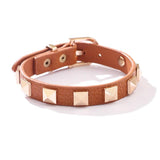 Punk 18K Plating Rivet Bangle Leather Belt Buckle Bracelet Z226