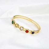 Silver Rainbow Finger Bracelet For Women CZ Gemstone Wedding Jewelry