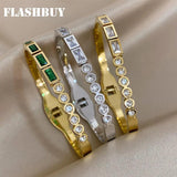 Colorful Crystal Zircon Bangles Bracelets - Waterproof Jewelry