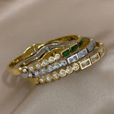 Colorful Crystal Zircon Bangles Bracelets - Waterproof Jewelry