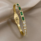 Colorful Crystal Zircon Bangles Bracelets - Waterproof Jewelry