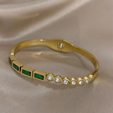 Colorful Crystal Zircon Bangles Bracelets - Waterproof Jewelry