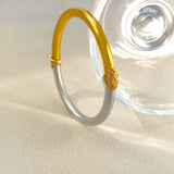 Bilandi Silicone Bracelet Bangles Two-Tone Silver Bangles For Women