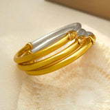 Bilandi Silicone Bracelet Bangles Two-Tone Silver Bangles For Women