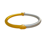 Bilandi Silicone Bracelet Bangles Two-Tone Silver Bangles For Women