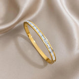 Zircon Stainless Steel Bangles for Women Plated Waterproof Gift