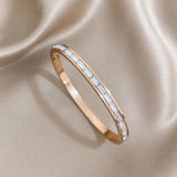 Zircon Stainless Steel Bangles for Women Plated Waterproof Gift