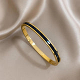 Zircon Stainless Steel Bangles for Women Plated Waterproof Gift