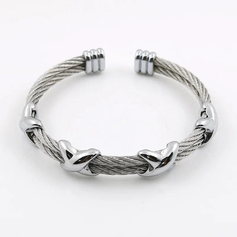Adjustable Wire Love Punk Bracelet Bangle Pulseiras