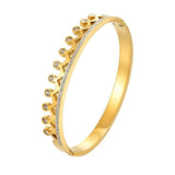 Unique Smile V Crystal Hollow Stainless Steel Bracelet Love Gift