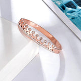 Unique Smile V Crystal Hollow Stainless Steel Bracelet Love Gift