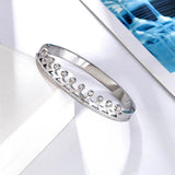Unique Smile V Crystal Hollow Stainless Steel Bracelet Love Gift